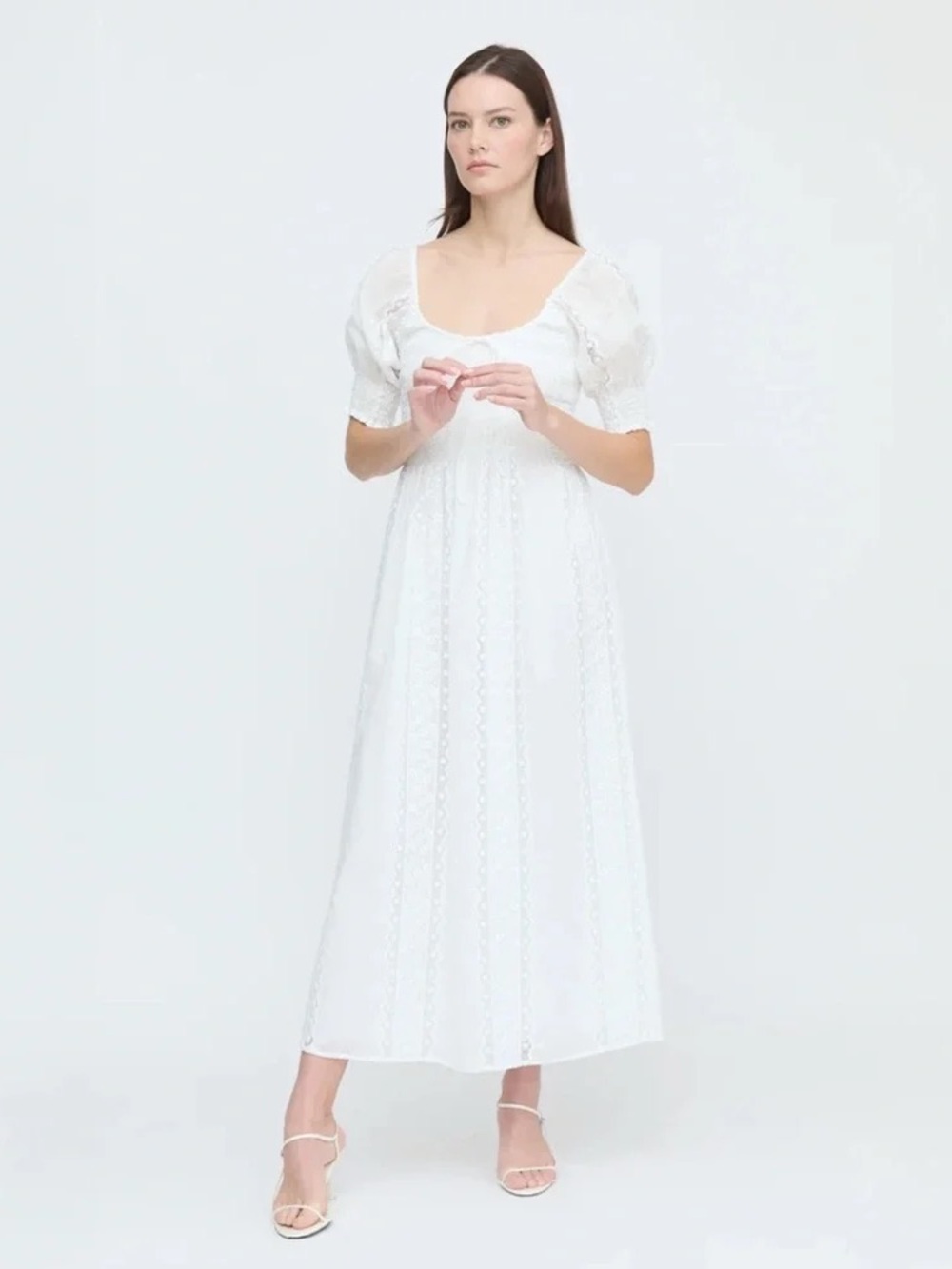 Hill House Madeleine Nap Dress White Broderie Voile Small